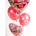 5 Balloon Staggered Centerpiece - Valentine's Day